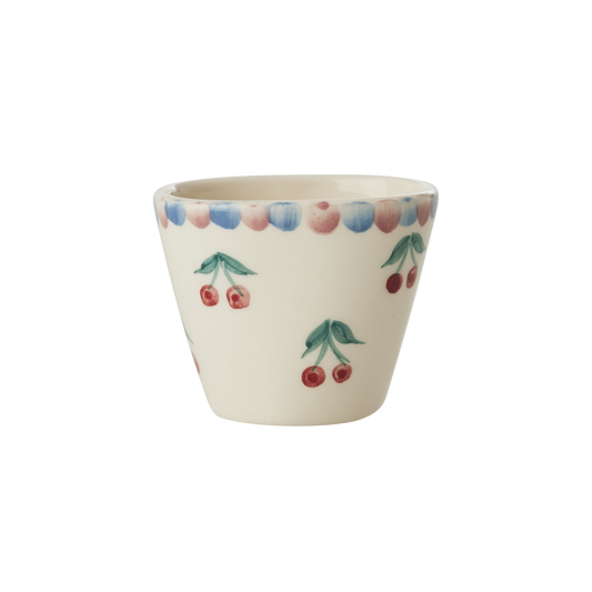 Hand Painted Cherry Oval Espresso Cup