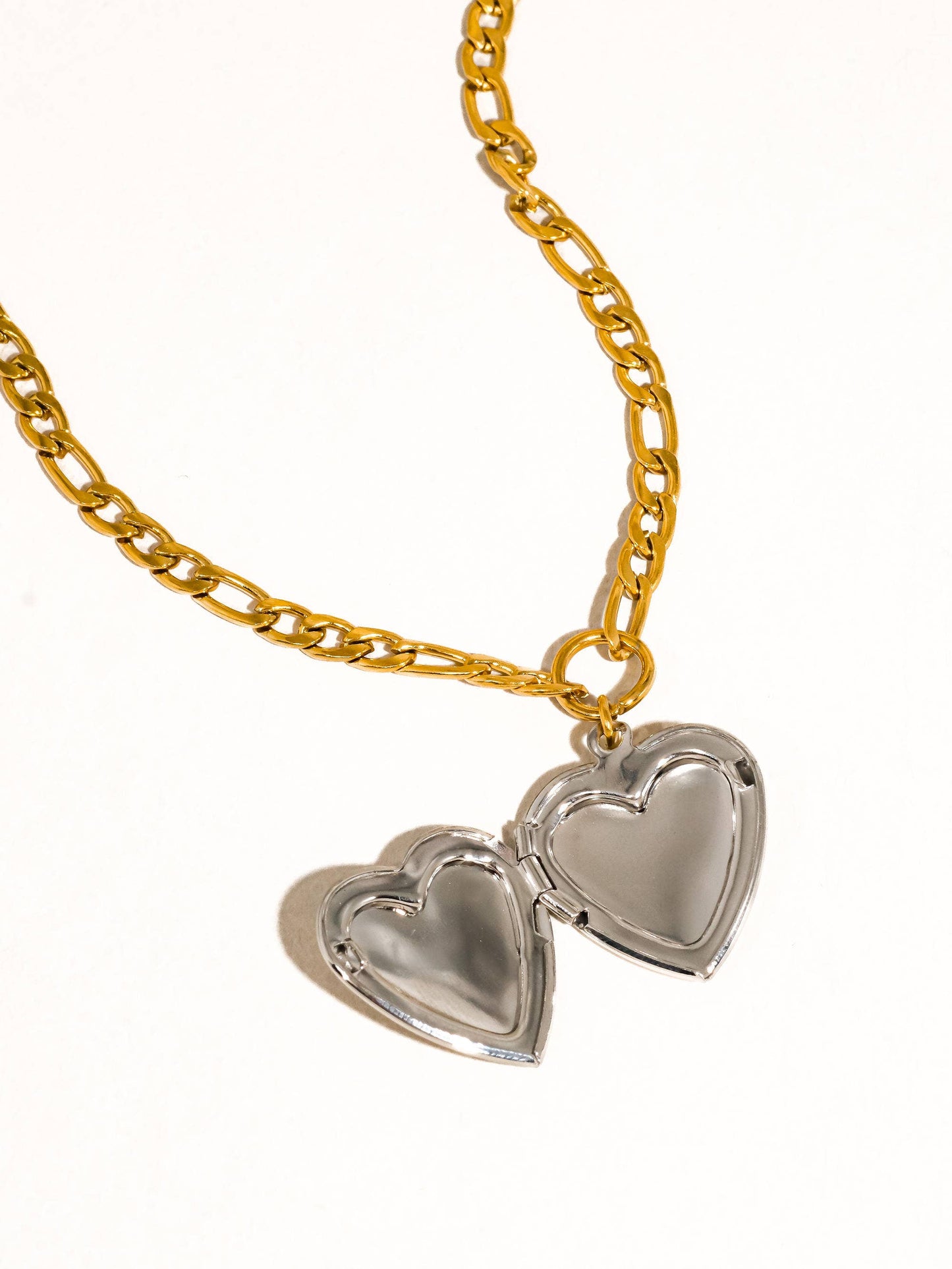 Mixed Metals Heart Locket Necklace