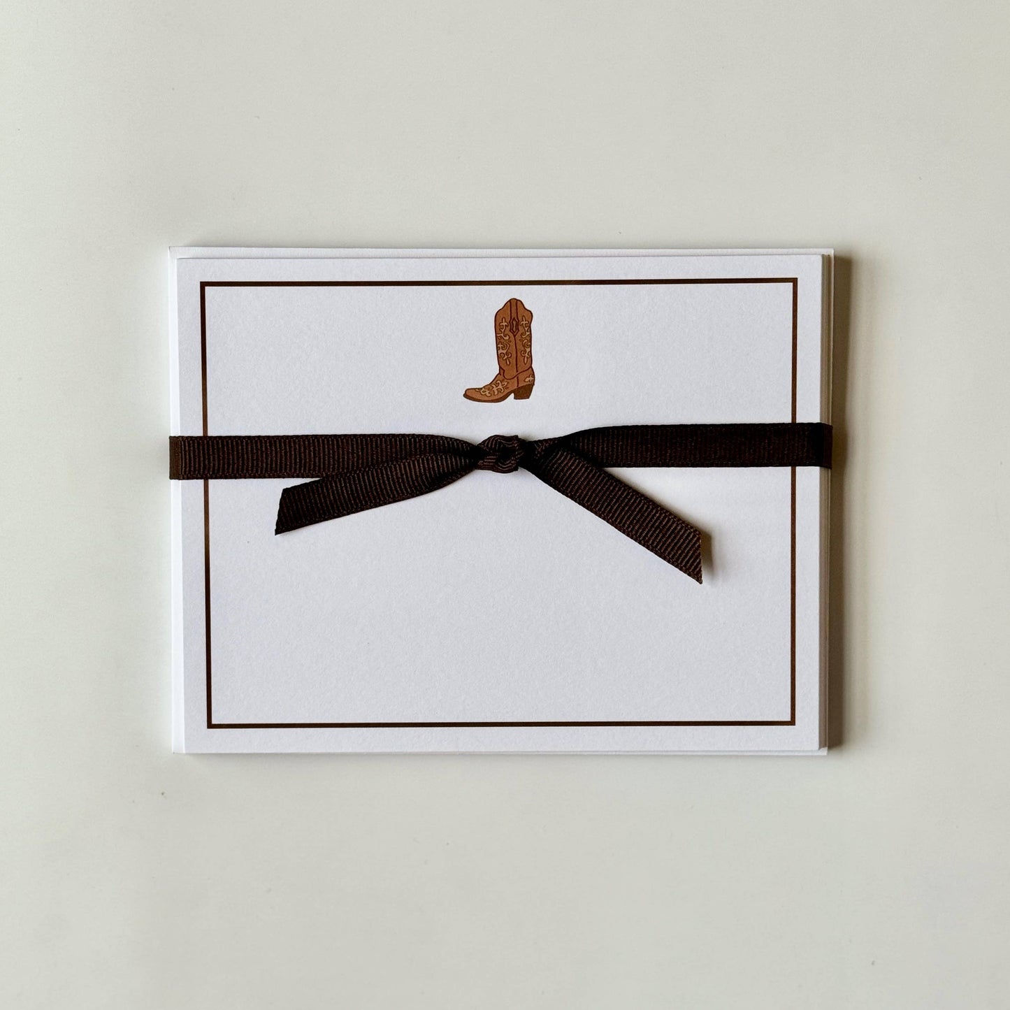 Cowboy Boot, Brown - Flat Note Cards