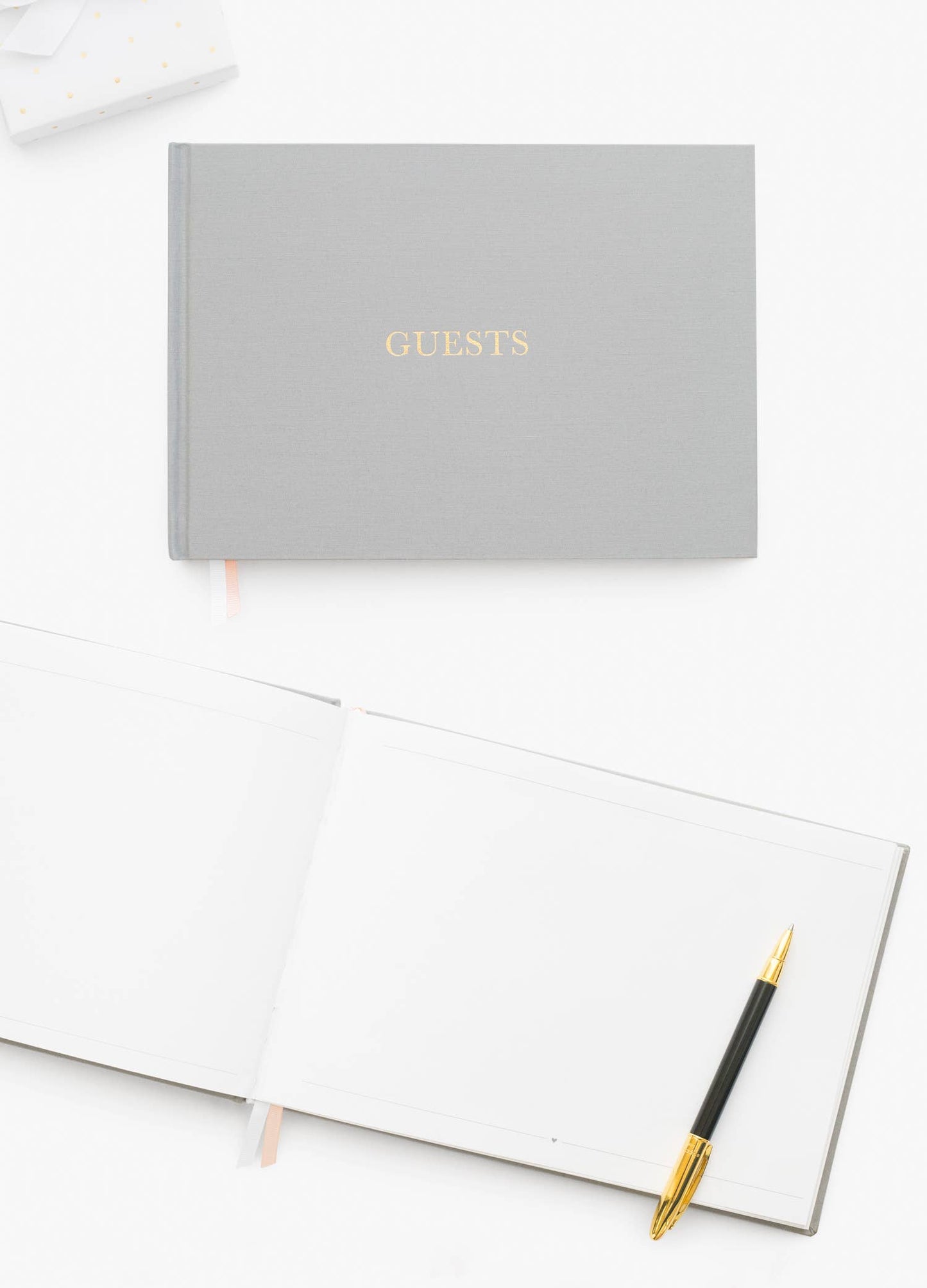Grey Linen Guest Book