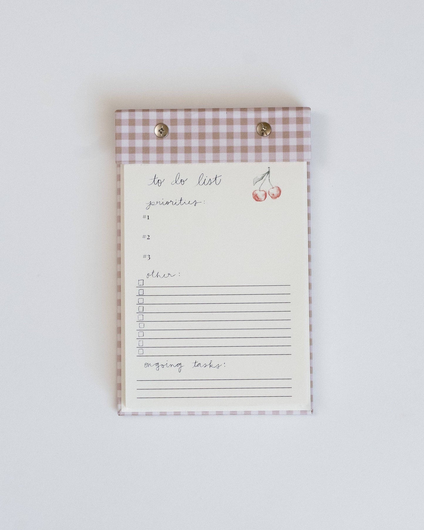 To-Do List Notepad in Oatmeal Gingham