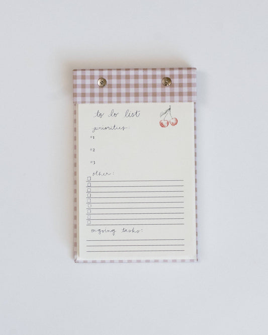 To-Do List Notepad in Oatmeal Gingham