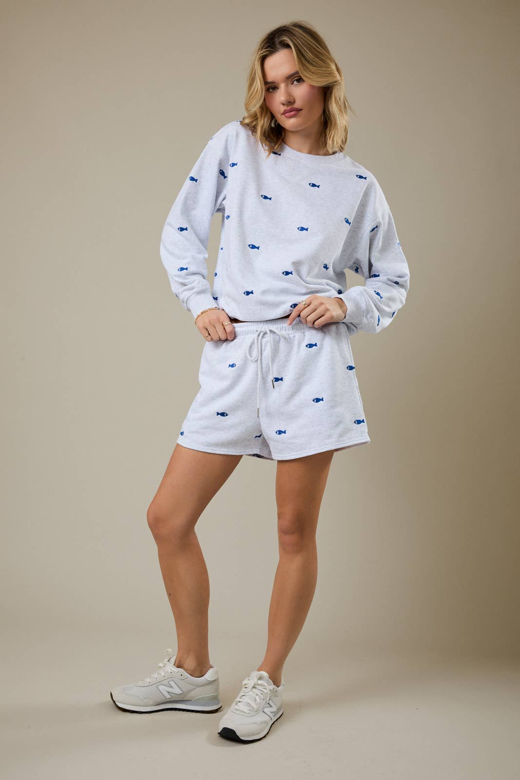 Fish Embroidered Shorts