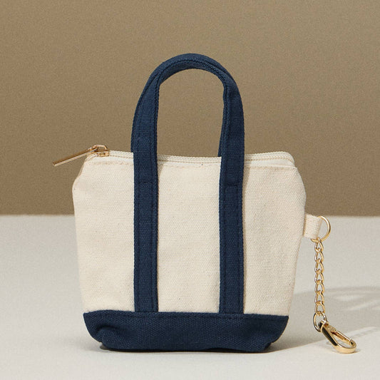 Navy Mini Tote Coin Purse