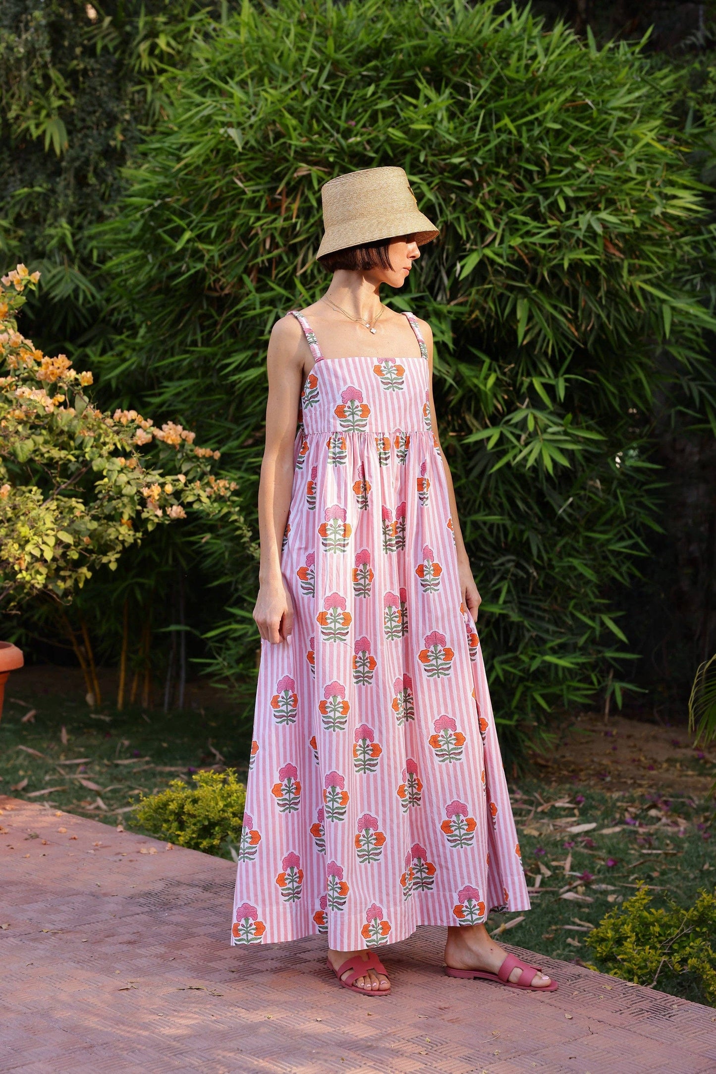 Annika Pink Block Print Dress