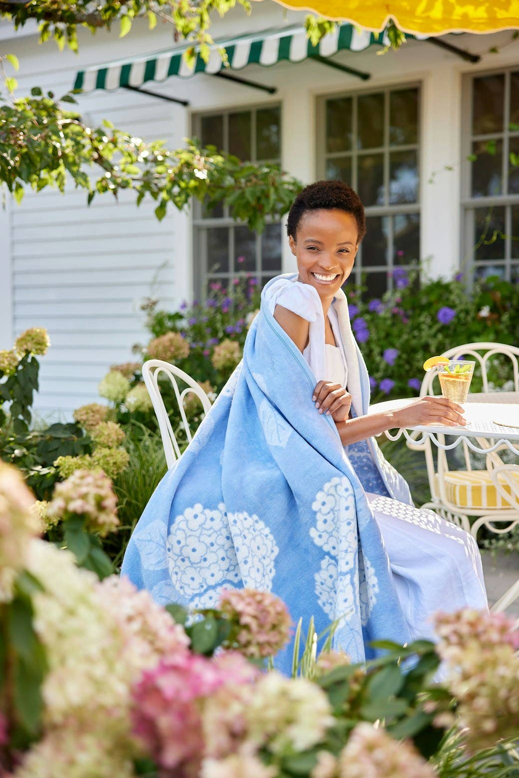 Hydrangeas Bluebell Family Size ChappyWrap Blanket