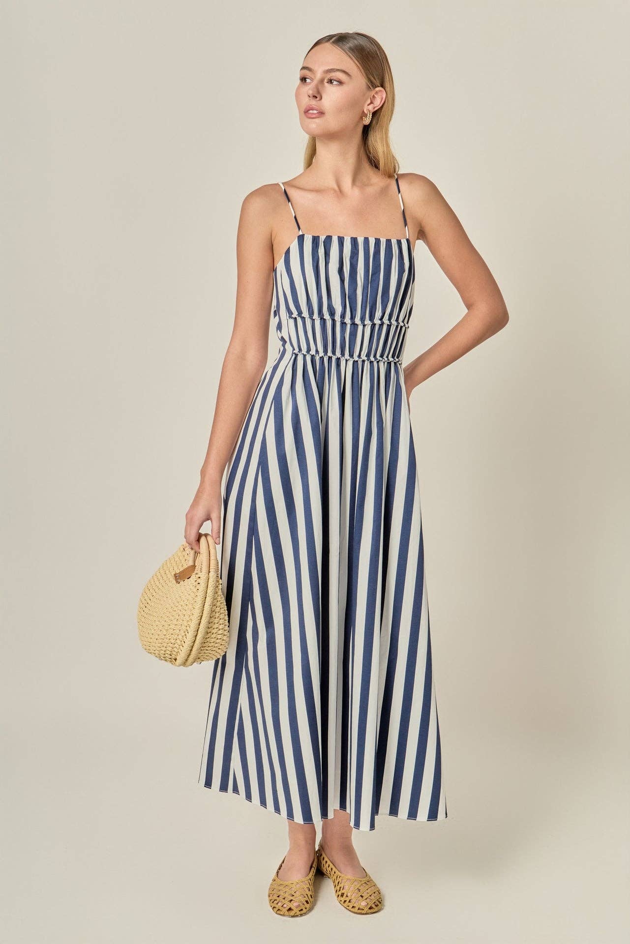 Stripe Sleeveless Maxi Dress