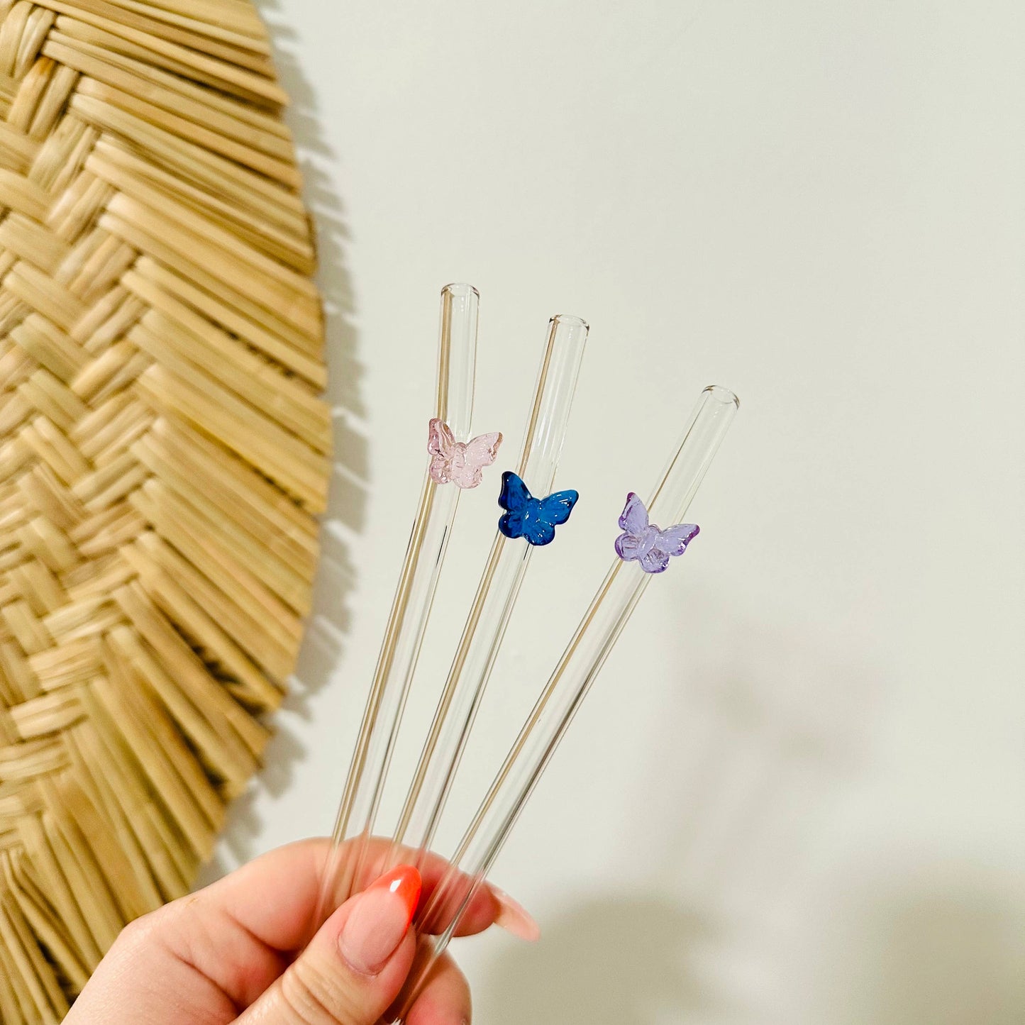 Butterfly Reusable Glass Straws