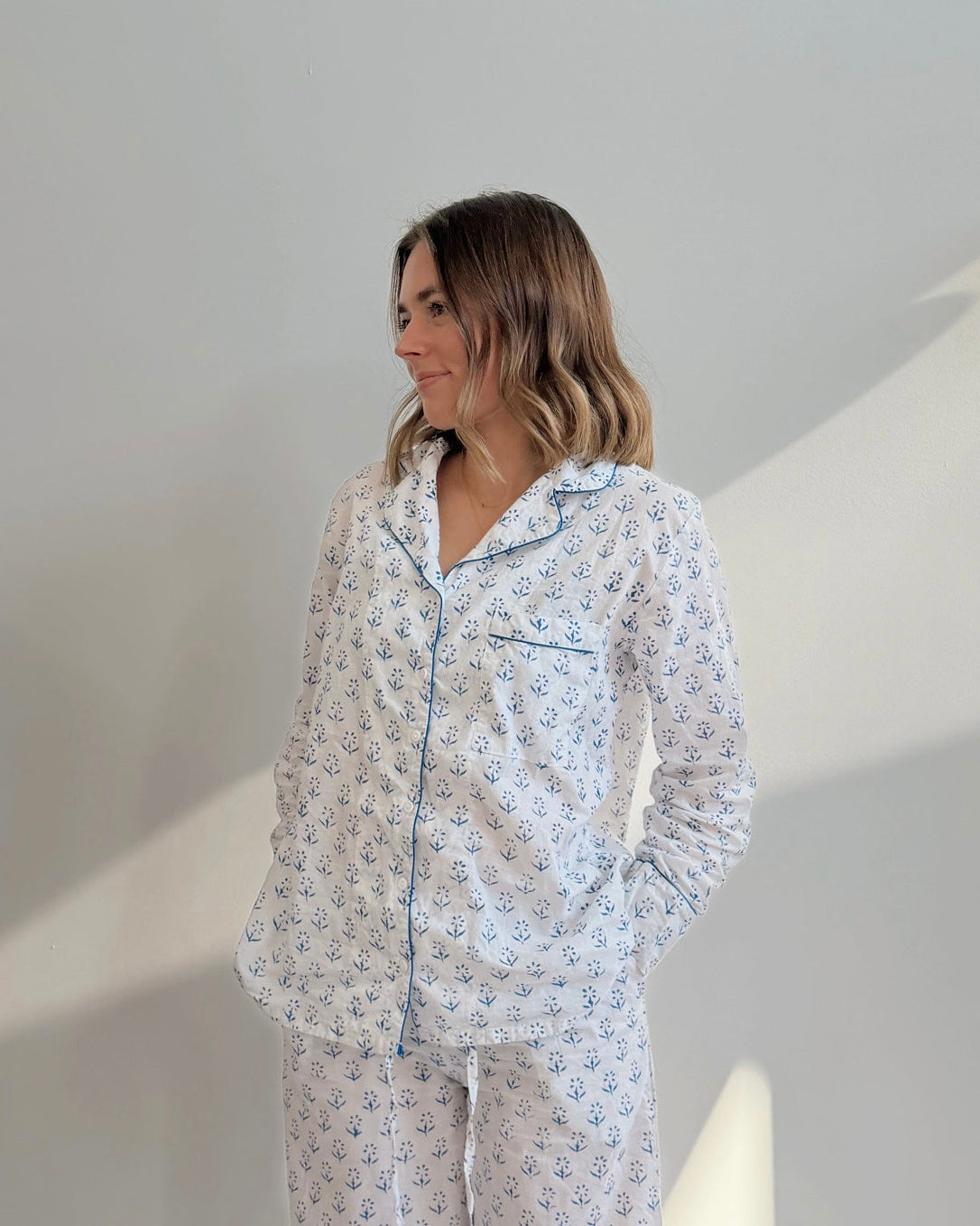 Leighton Long Sleeve & Pants Cotton Pajama Set
