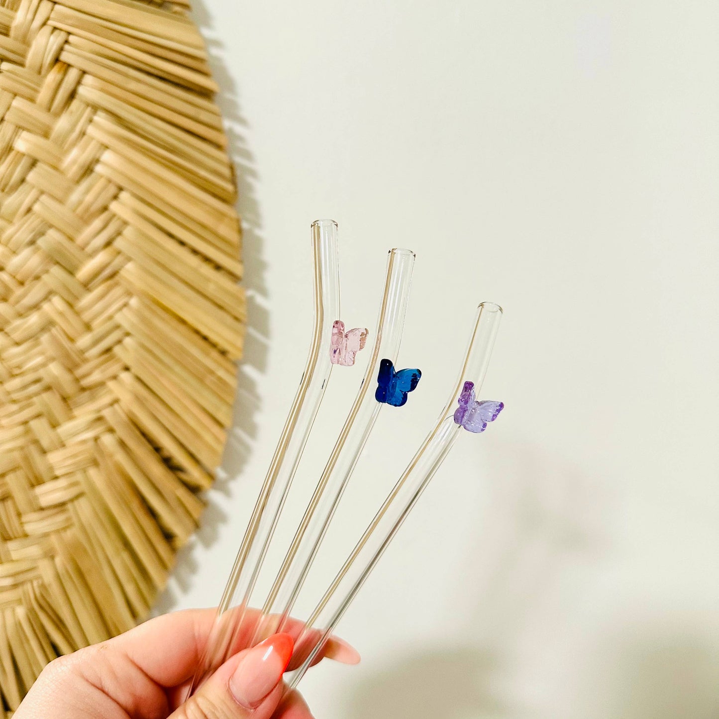 Butterfly Reusable Glass Straws