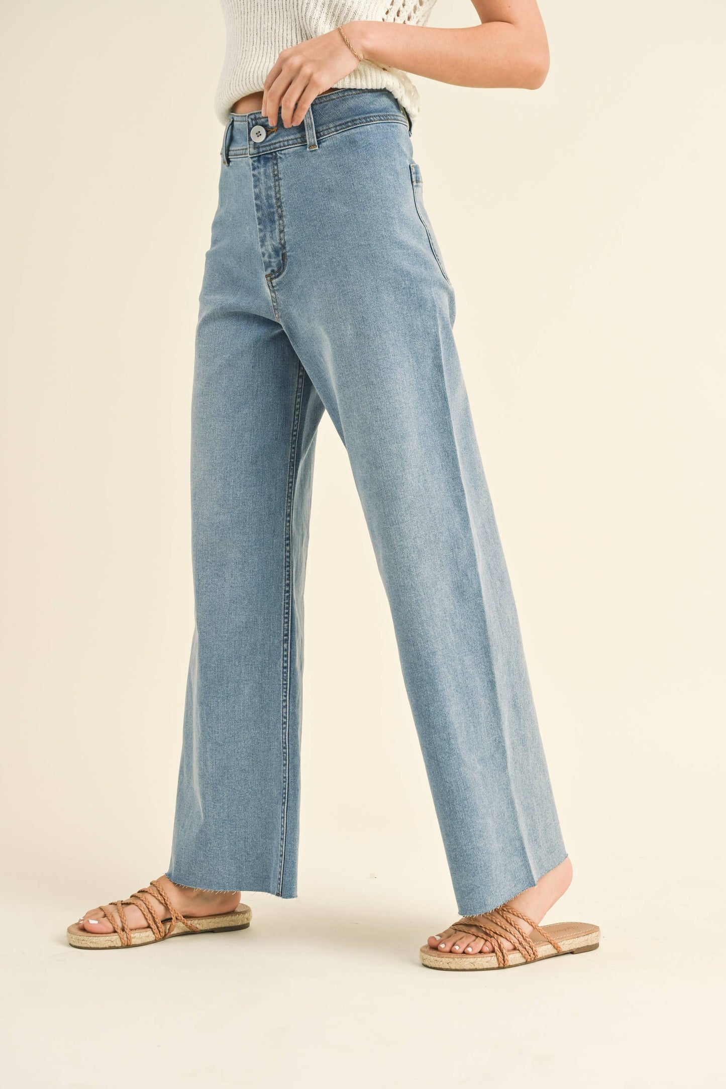 Crew Wide Leg Denim Pants