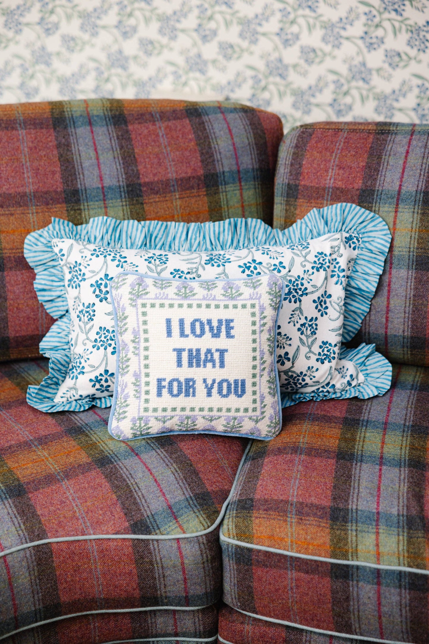 Furbish Studio Love That for You Needlepoint Pillow