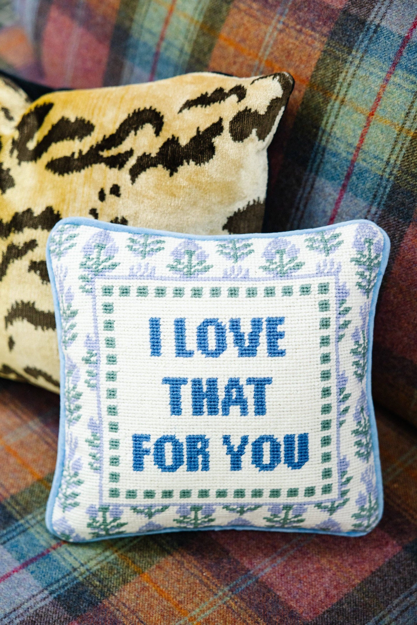 Furbish Studio Love That for You Needlepoint Pillow