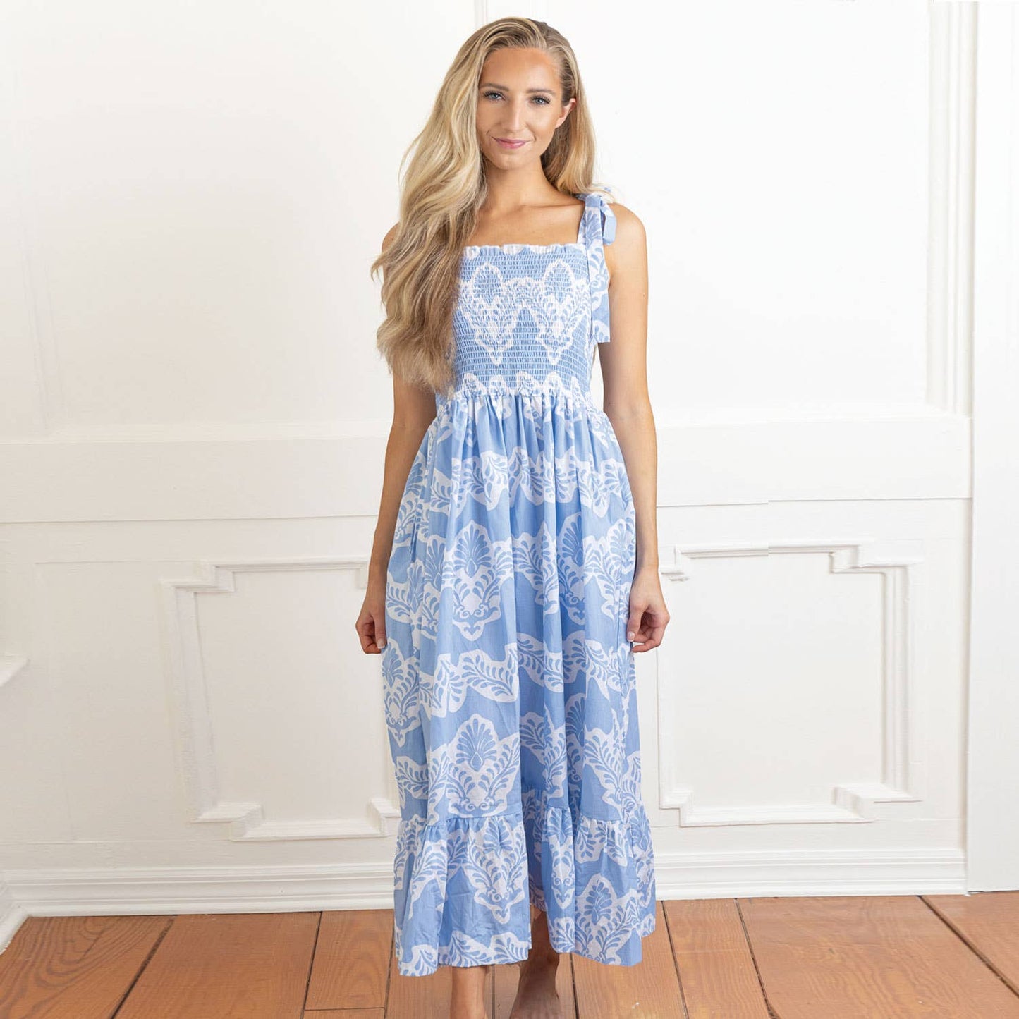 Carolina Tie Top Smocked Dress