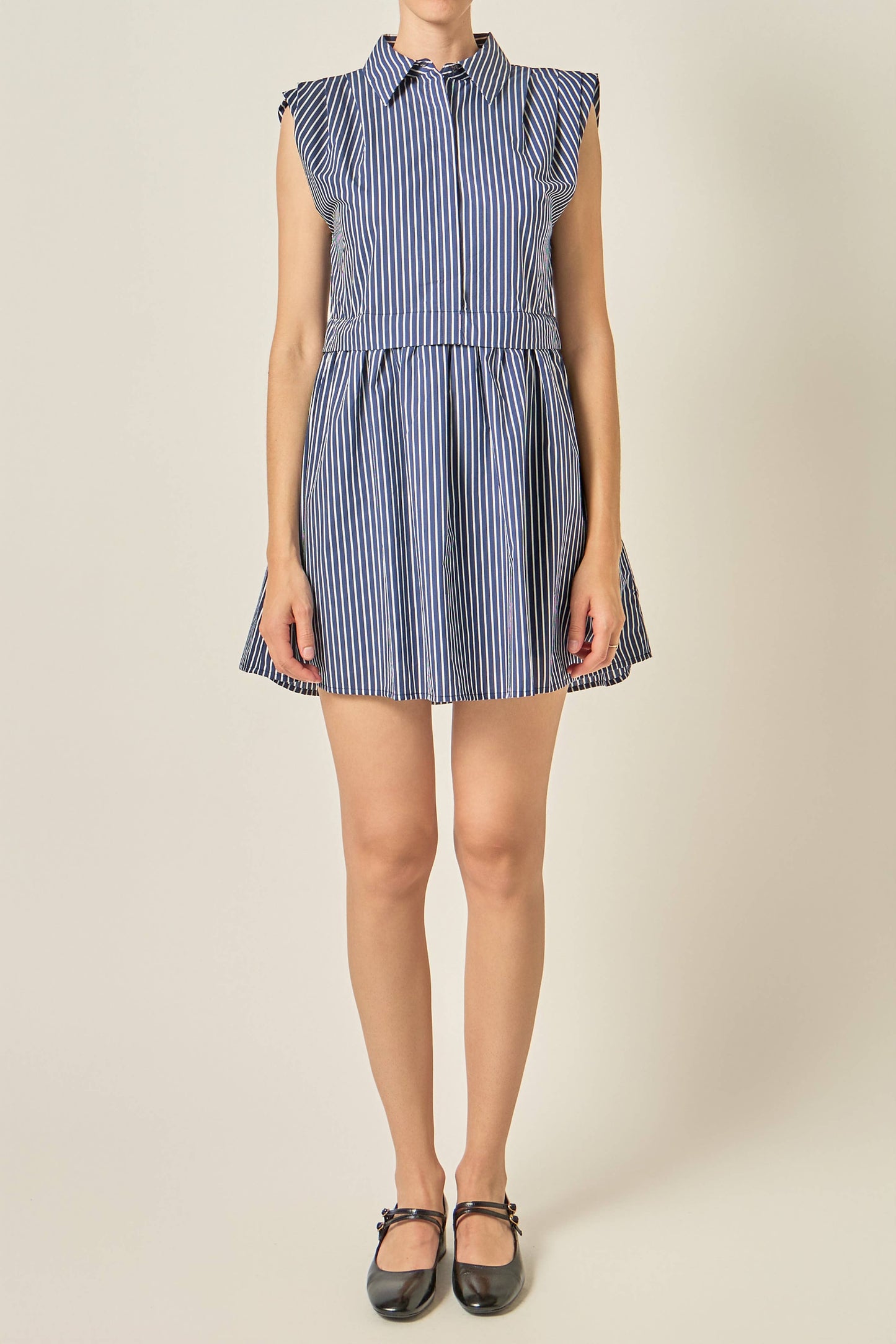 Striped Collared Mini Dress