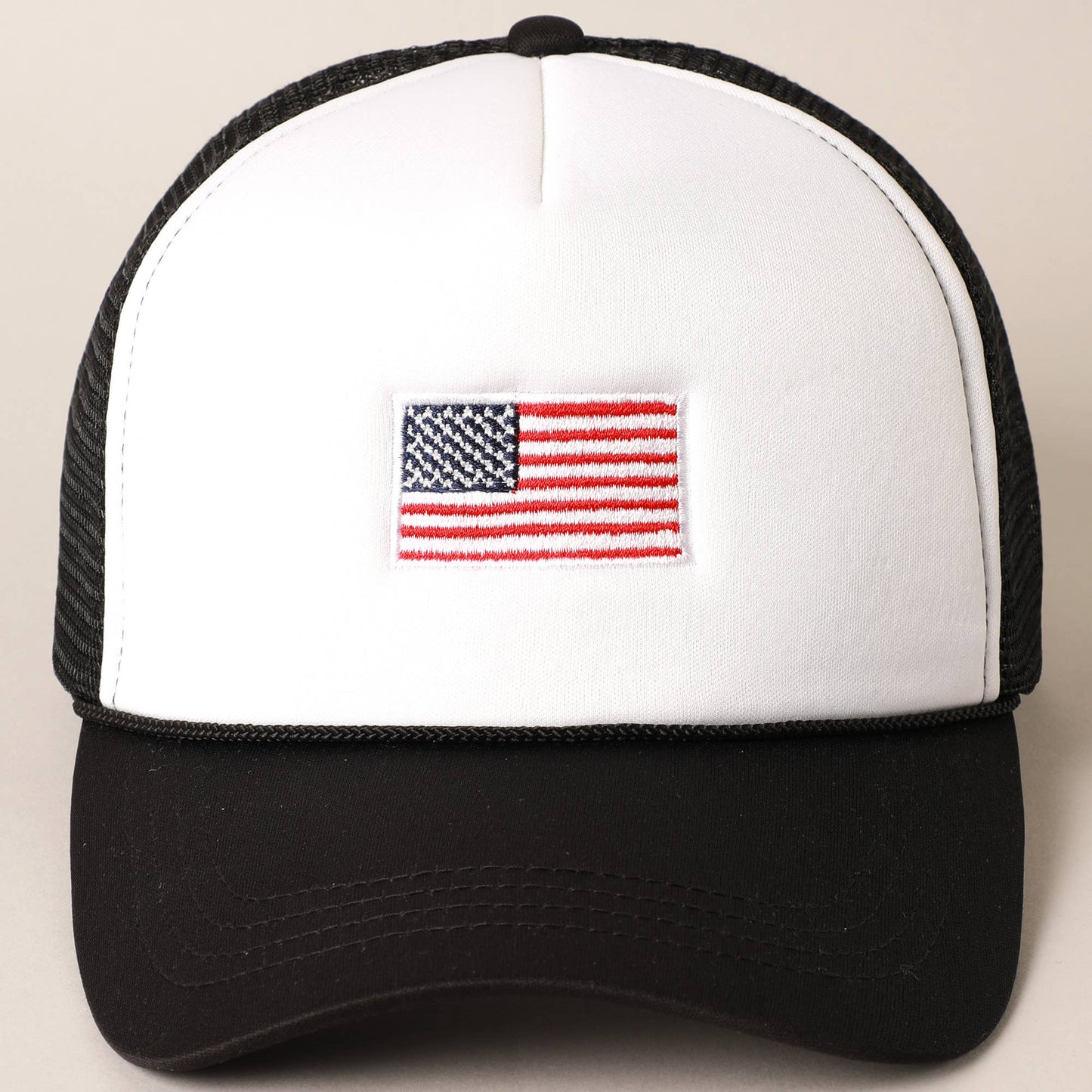 American Flag Embroidered Foam Trucker Hat