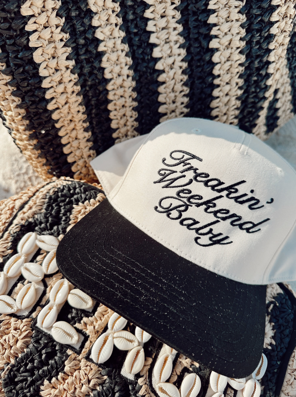 Freakin' Weekend Baby - Black Vintage Trucker Hat