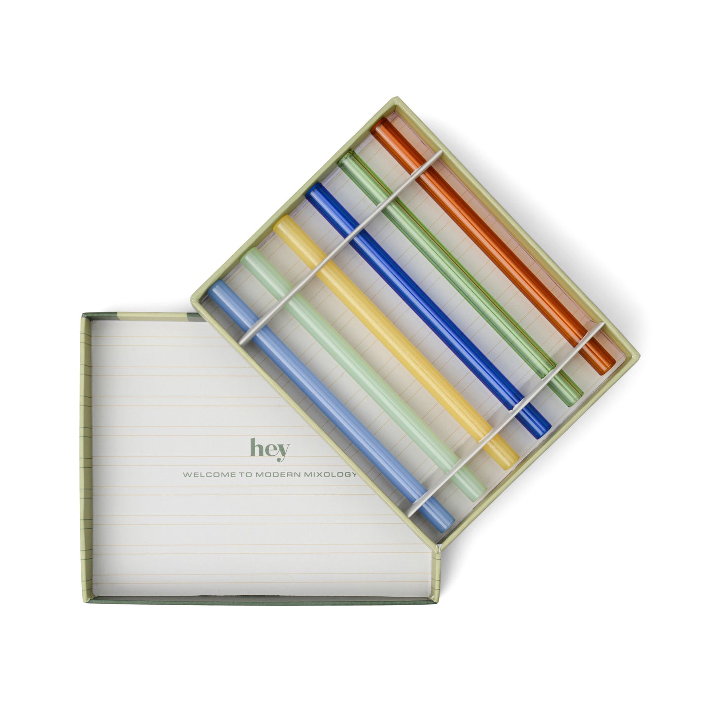 Colored Glass Straw Set