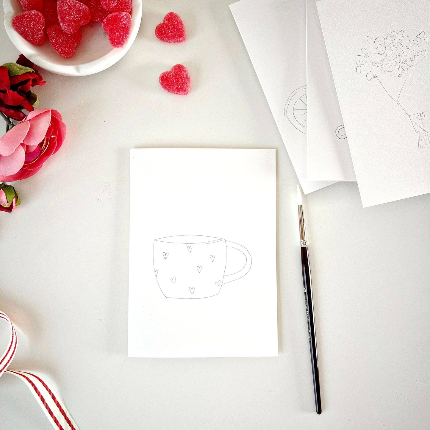 Emily Lex Studio Love Sweet Love Paintable Notecard