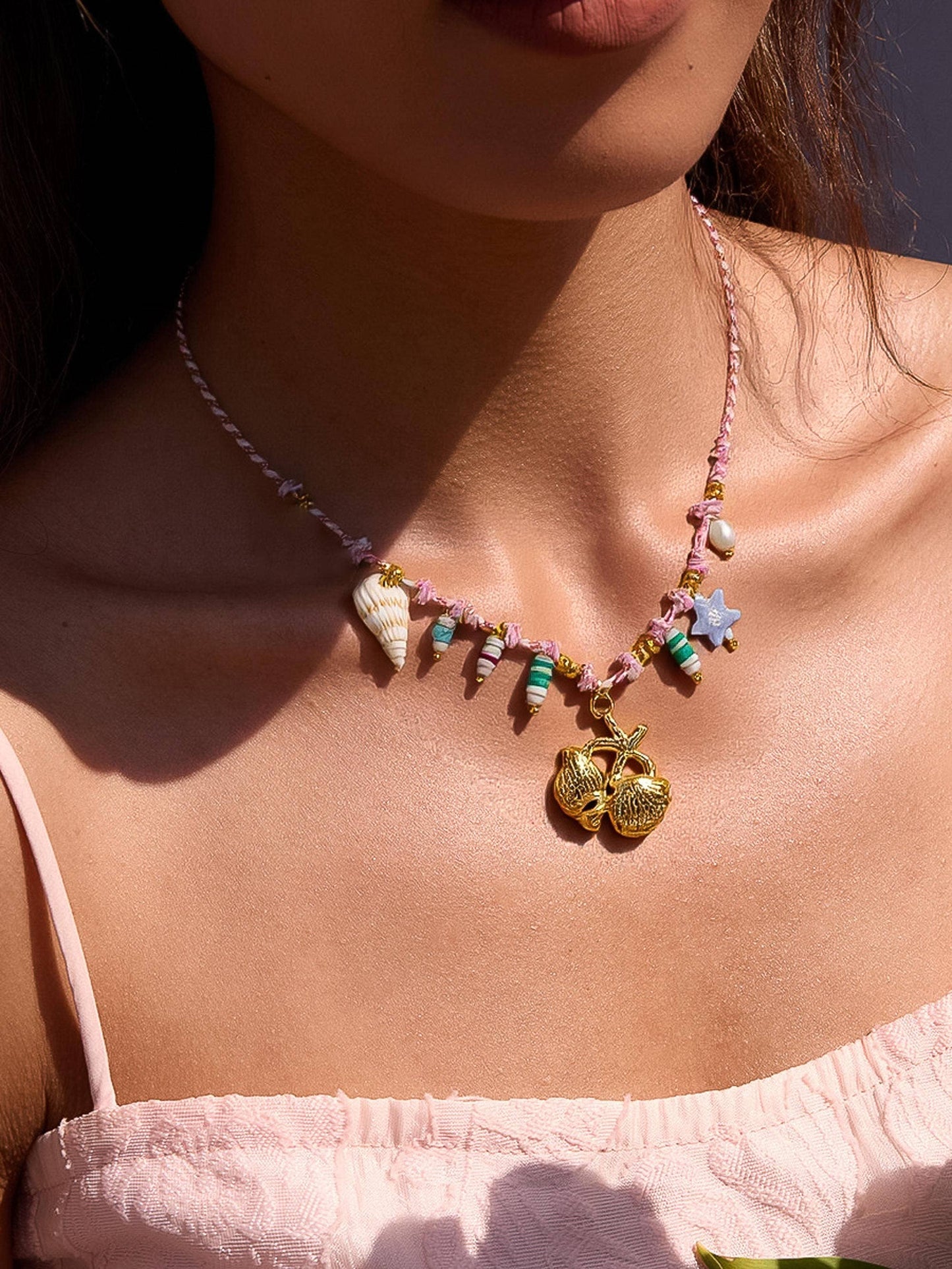 Rope Shell Charm Necklace