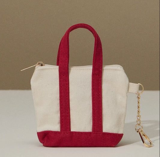 Maroon Mini Tote Coin Purse