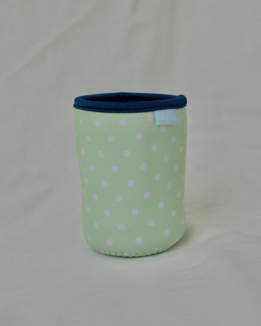 Lime Polka Dot Coozie