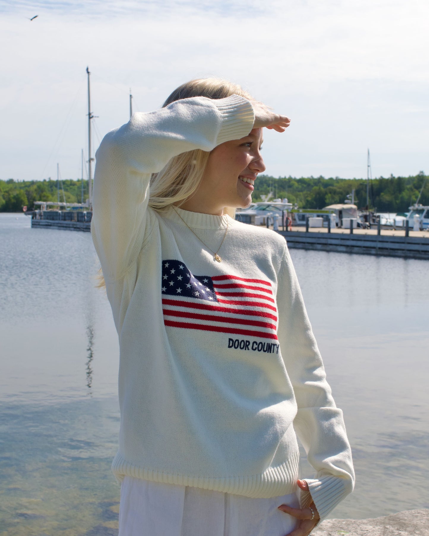 Door County American Flag Sweater
