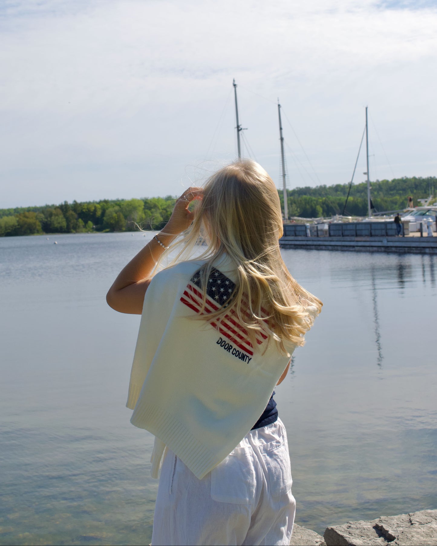 Door County American Flag Sweater