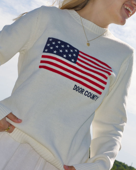 Door County American Flag Sweater