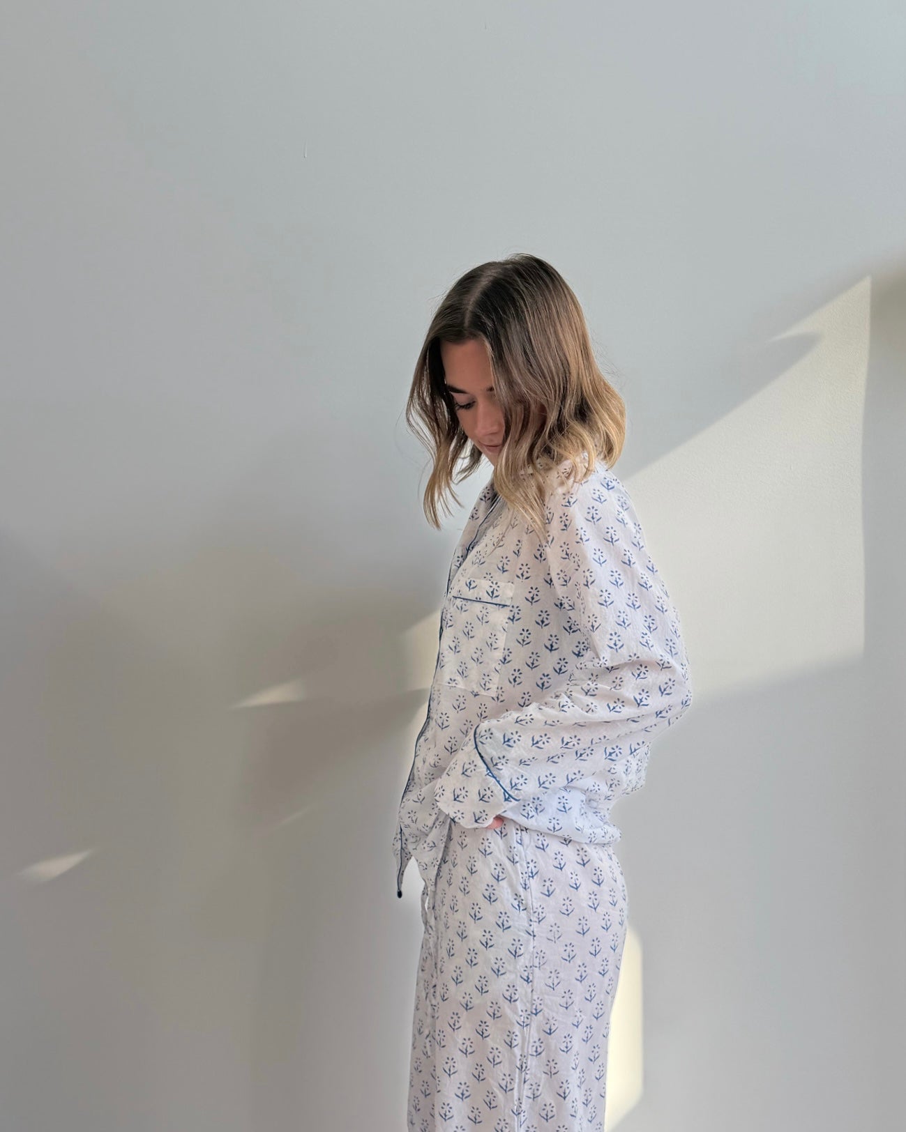 Leighton Long Sleeve & Pants Cotton Pajama Set