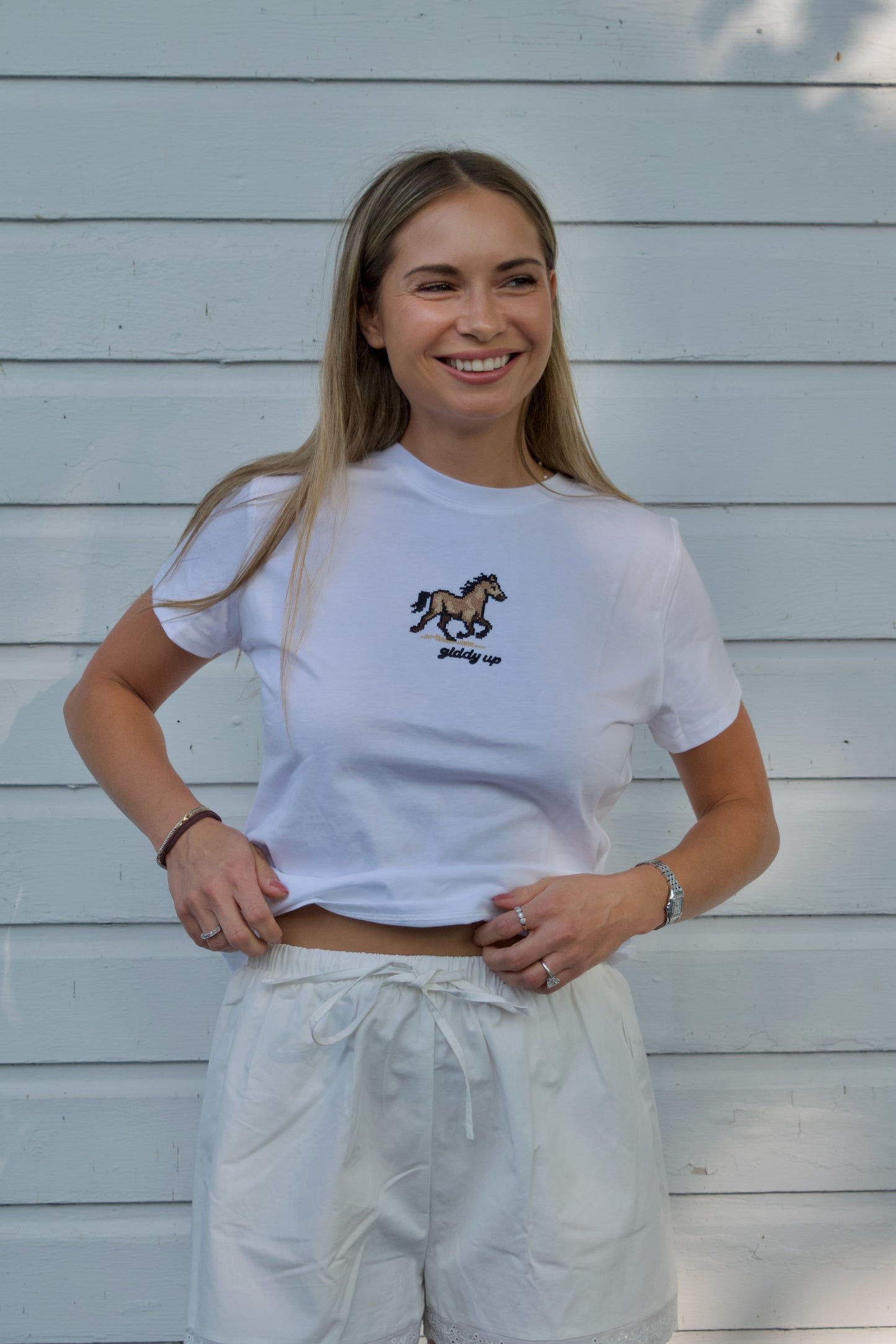 Giddy Up Cross-Stitch Tee