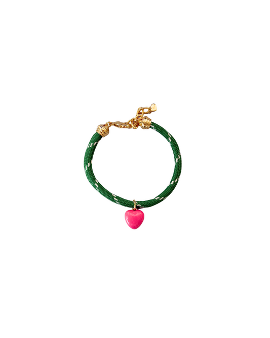 Green Paracord Heart Bracelet