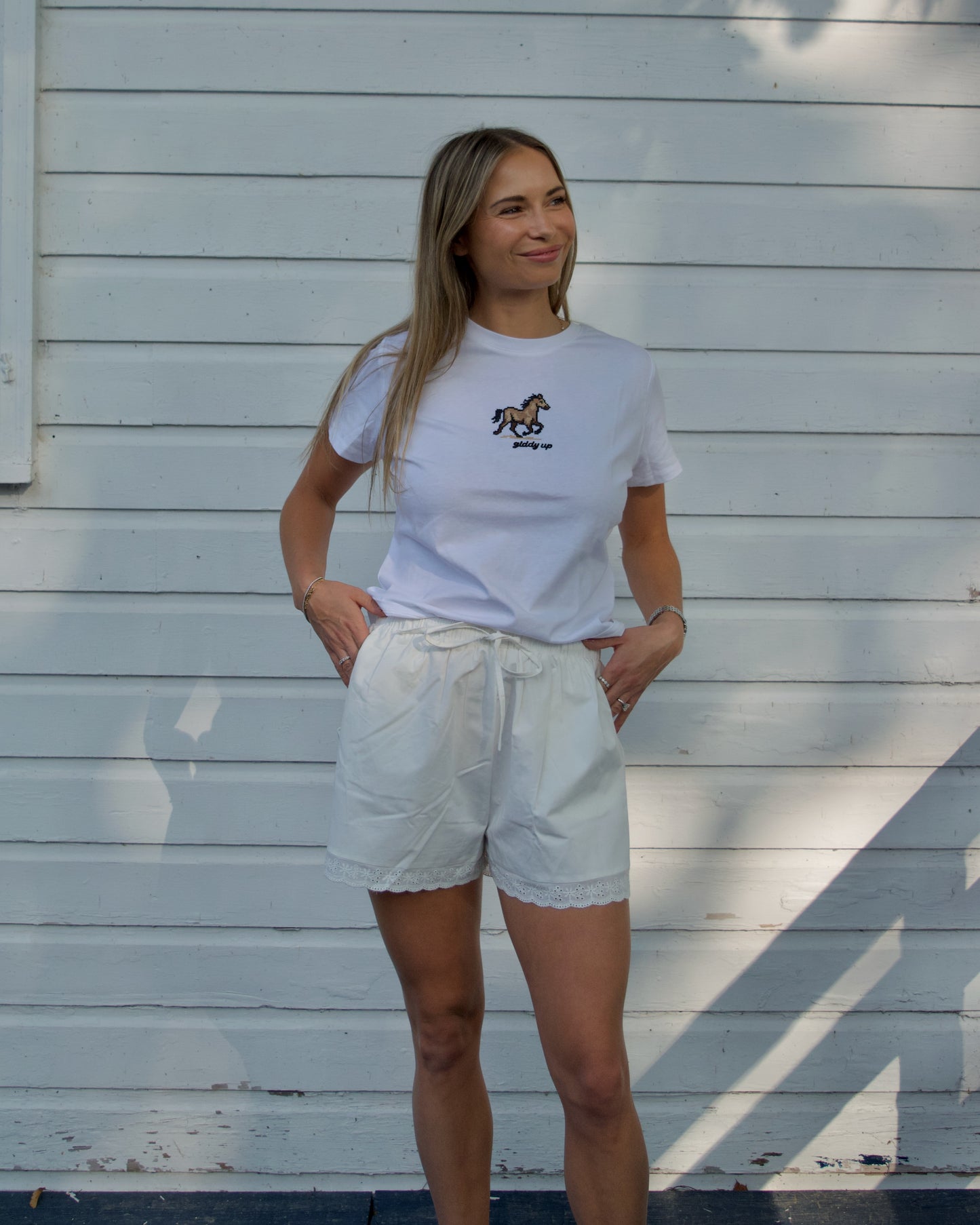 Lace Trim Poplin Shorts