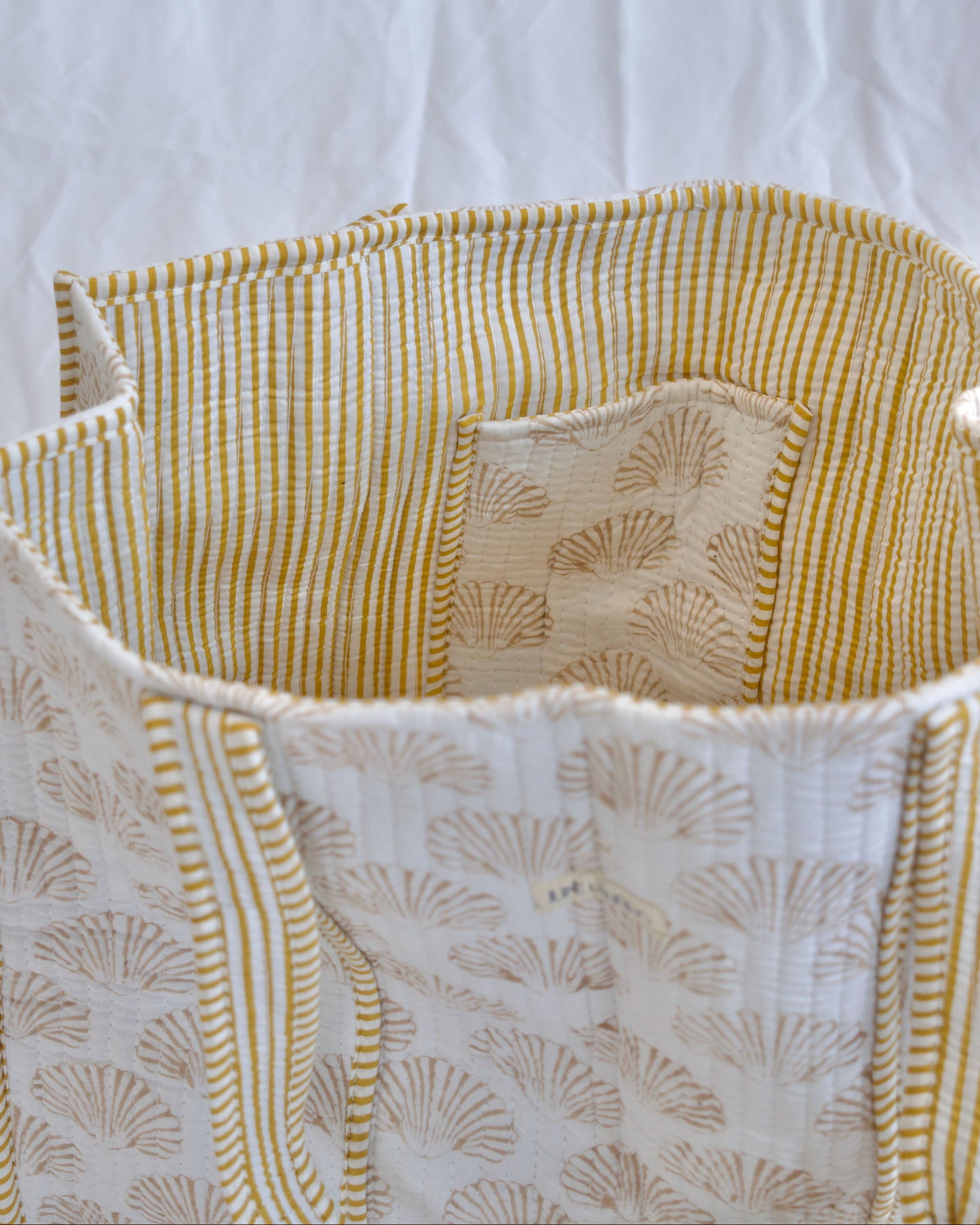 Piper Tan Shell Quilted Harbor Tote