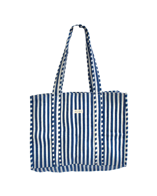 Sailor Stripe Navy Quilted Harbor Tote
