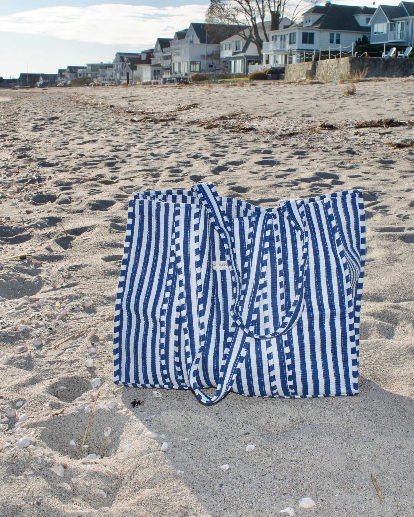 Sailor Stripe Navy Quilted Harbor Tote