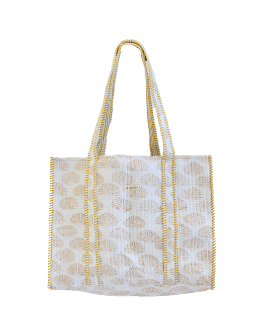 Piper Tan Shell Quilted Harbor Tote