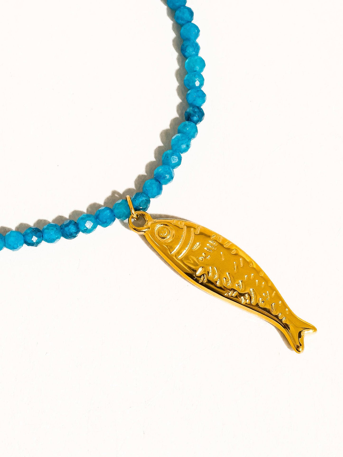 Taylor Fish Charm Beaded Necklace