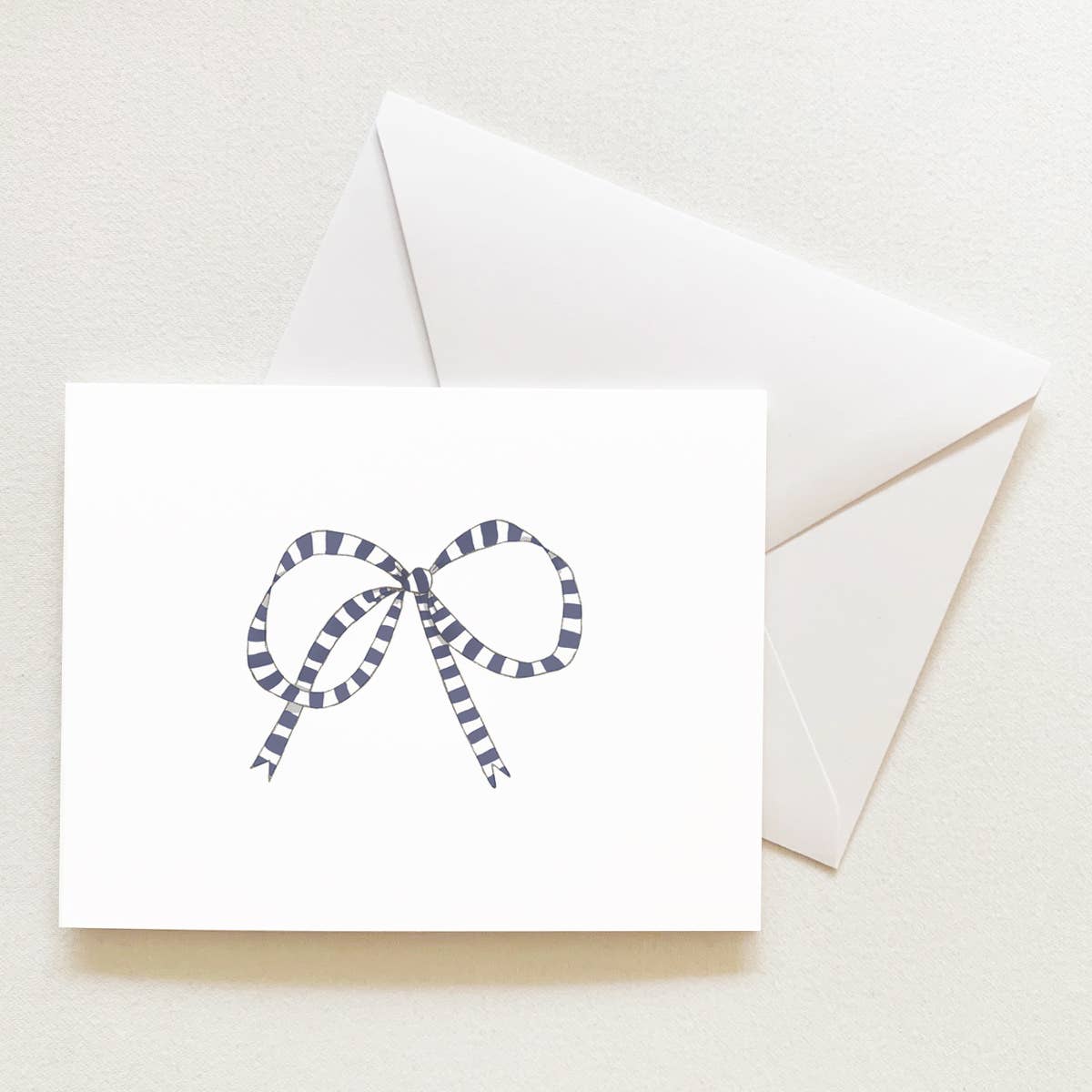 Striped Bow Sleeved Note Card