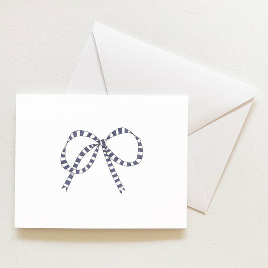 Striped Bow Sleeved Note Card