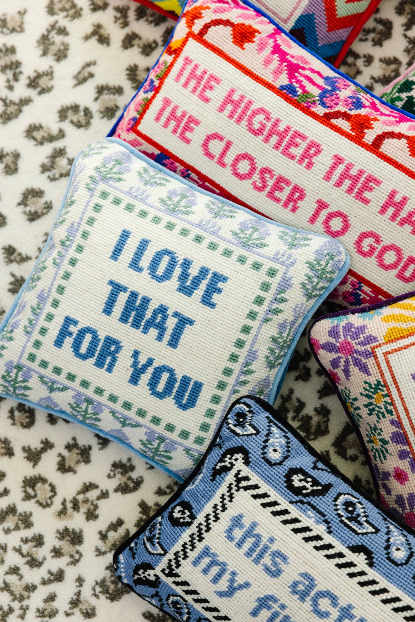 Furbish Studio Love That for You Needlepoint Pillow