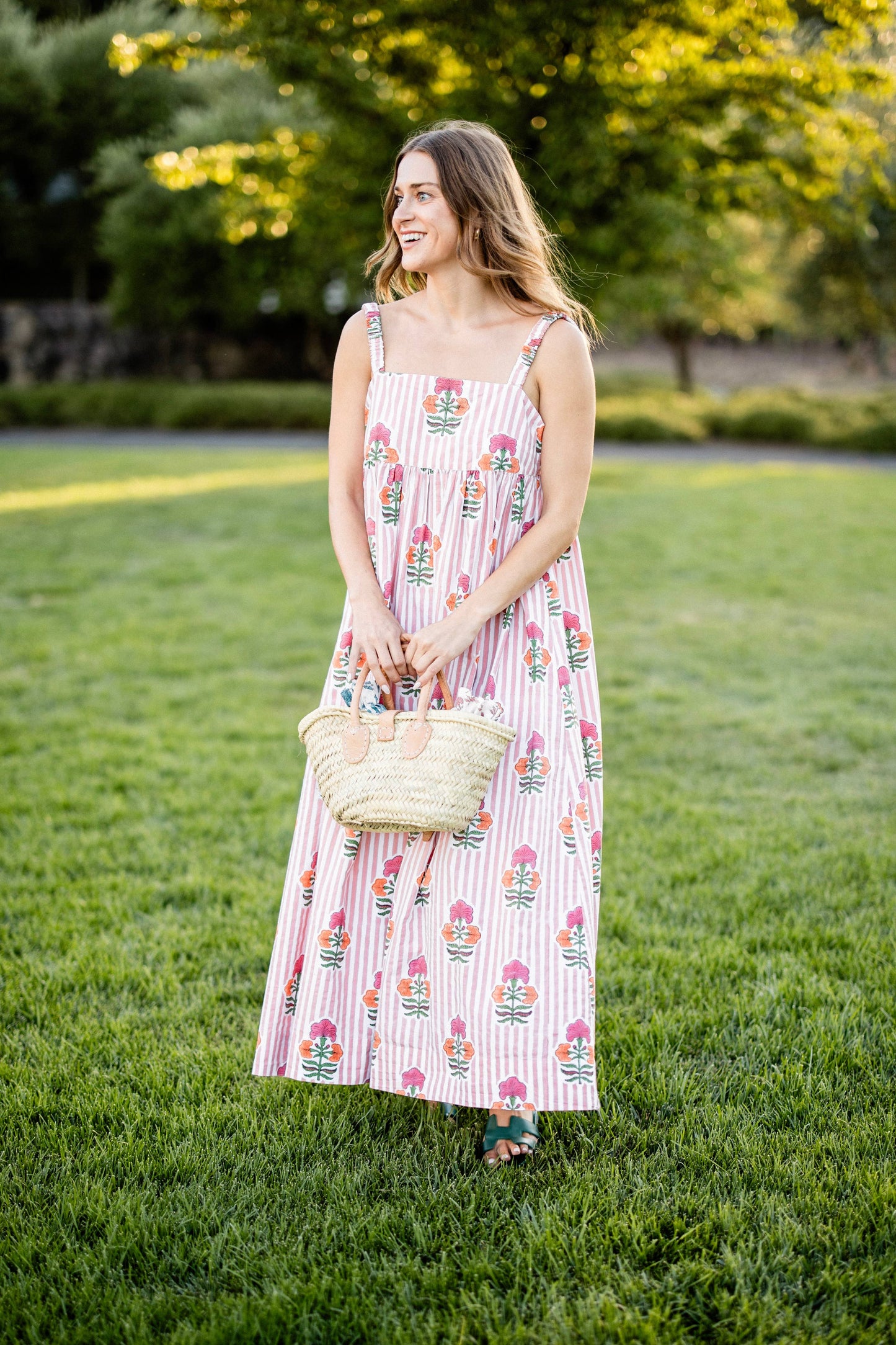 Annika Pink Block Print Dress