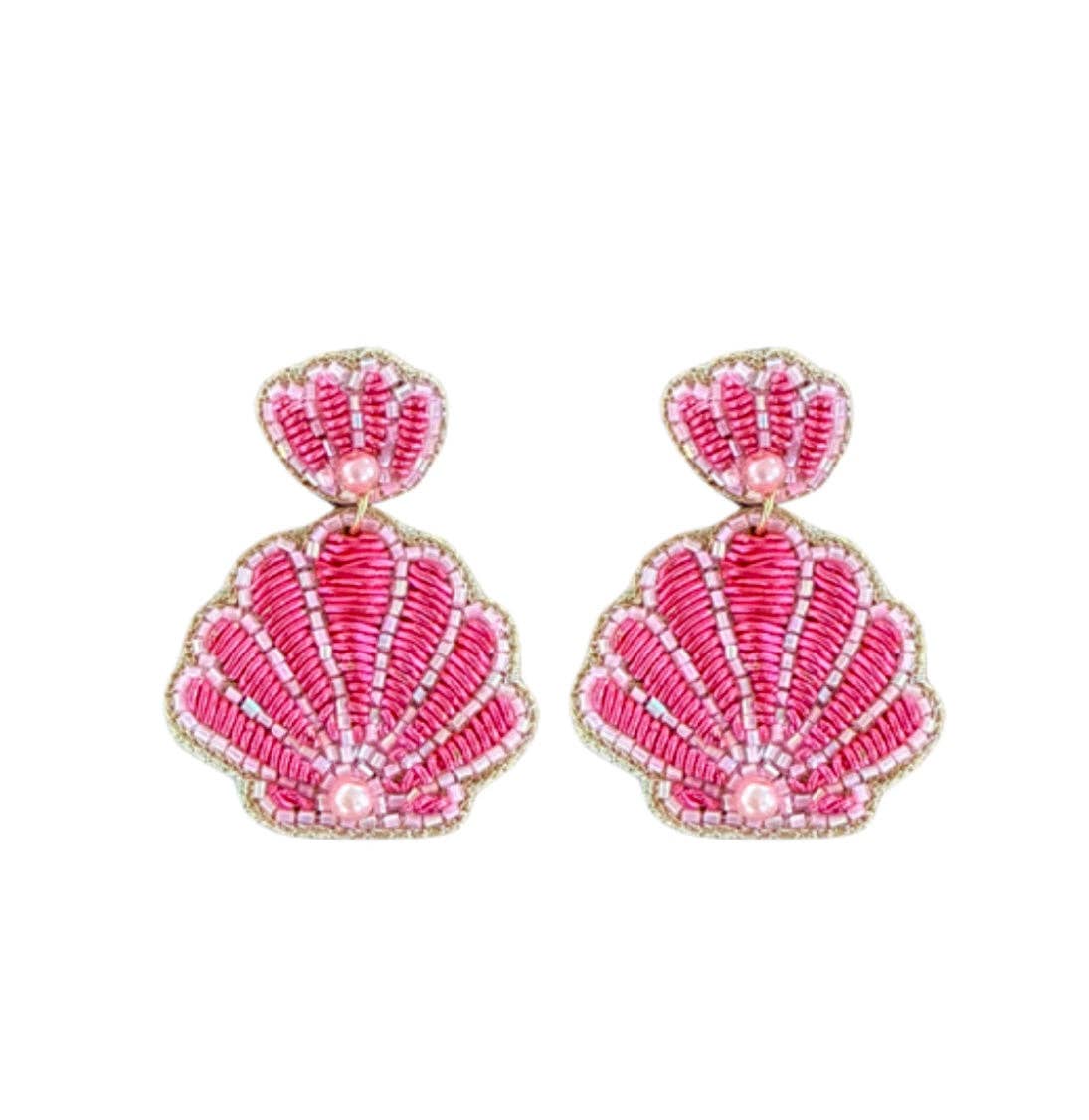 Seashell Earrings in Pink