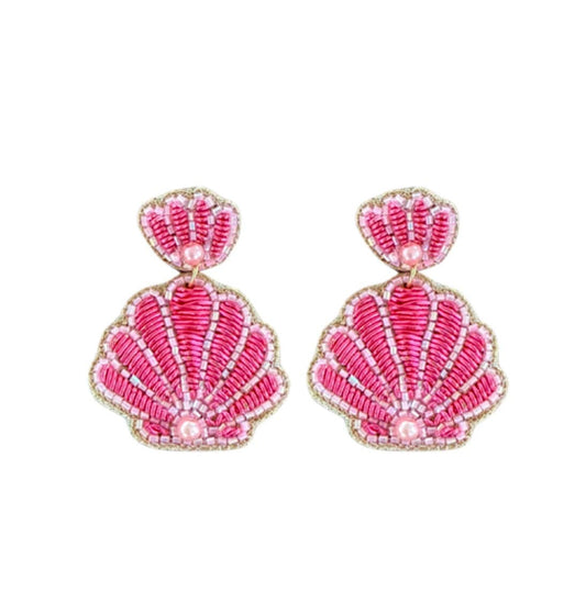 Seashell Earrings in Pink