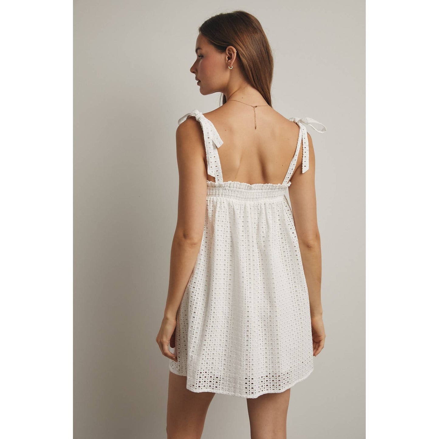 Eyelet Mini Dress