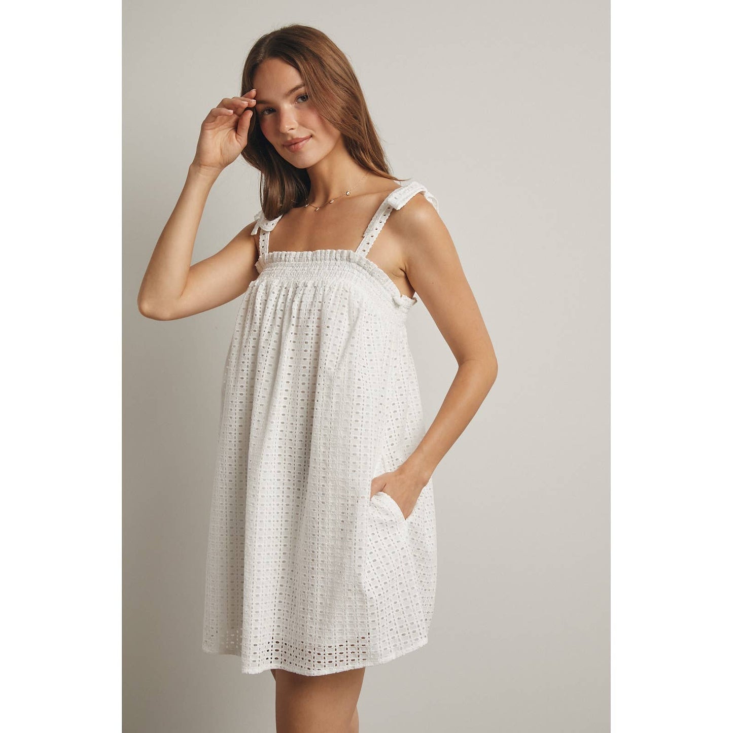 Eyelet Mini Dress