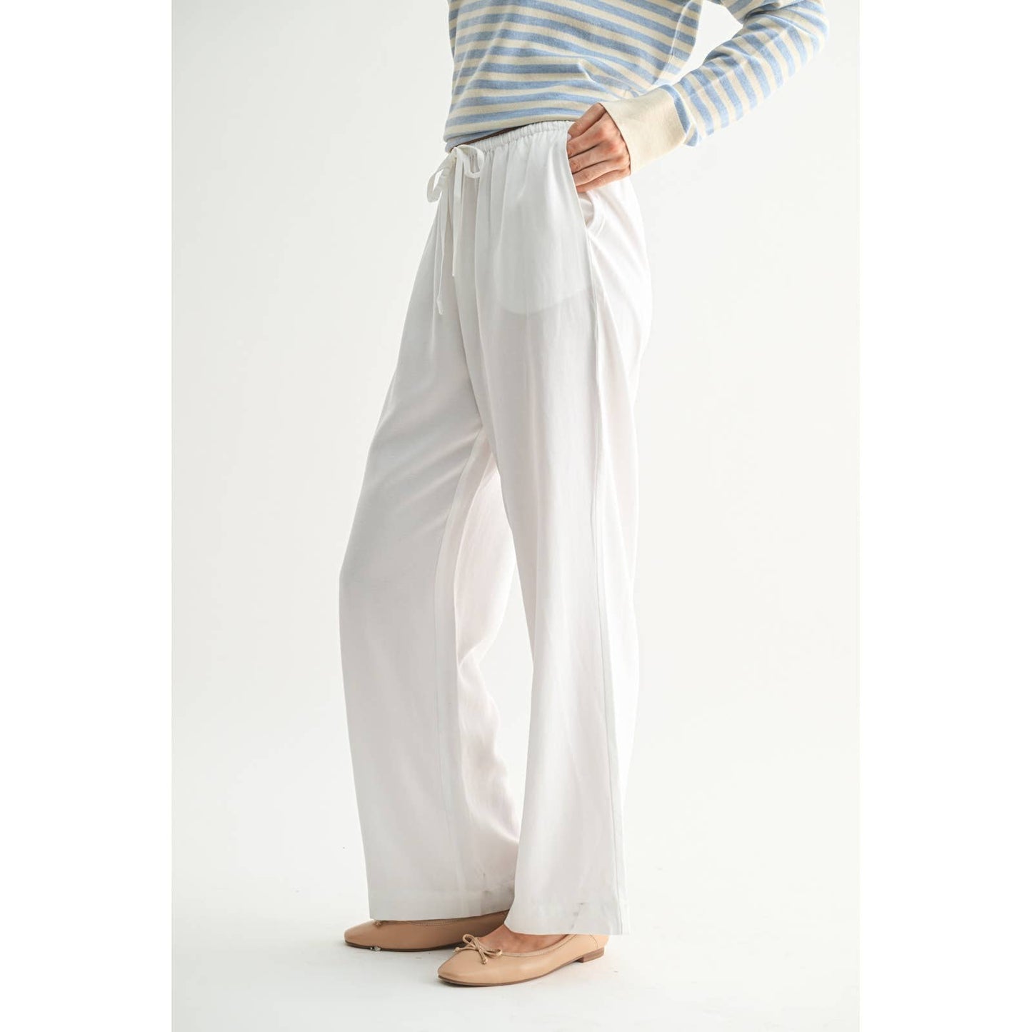 The Summer White Linen Pant