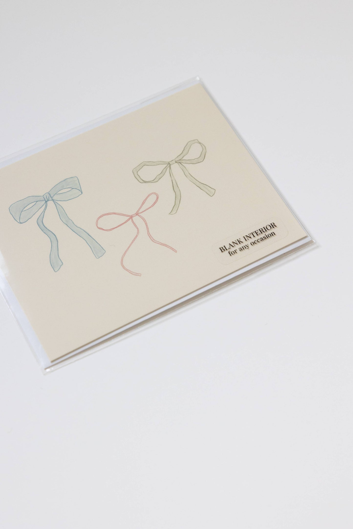 Ribbon Bow Greeting Card (Blank Interior)