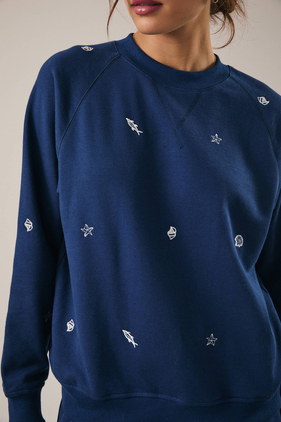 Coastal Embroidered Crewneck
