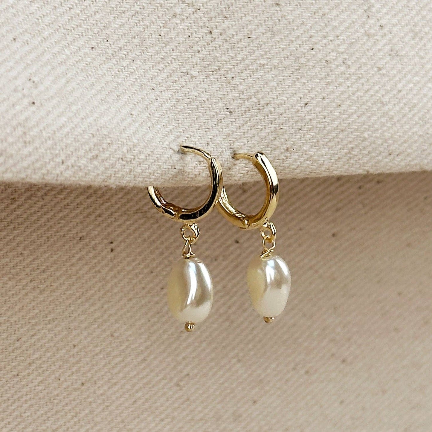 Percy Pearl Hoop Earrings